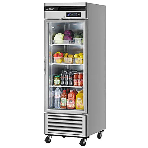 Turbo Air TSR-23GSD-N6 Super Deluxe 27" Bottom Mounted Glass Door Reach-In Refrigerator with LED Lighting - Donut-Equipment.com