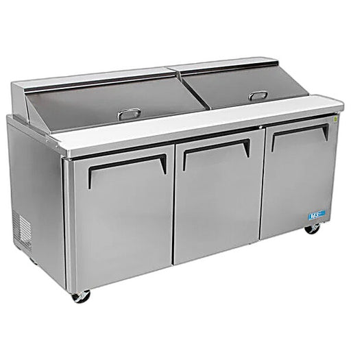 Turbo Air MST-72-N M3 Series 72" 3 Door Stainless Steel Refrigerated Sandwich Prep Table - Donut-Equipment.com