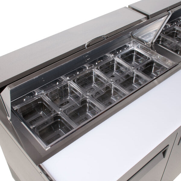 Turbo Air MST-72-N M3 Series 72" 3 Door Stainless Steel Refrigerated Sandwich Prep Table - Donut-Equipment.com
