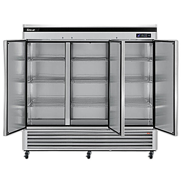 Turbo Air TSR-72SD-N Super Deluxe 82" Bottom Mounted Solid Door Reach-In Refrigerator with LED Lighting - Donut-Equipment.com