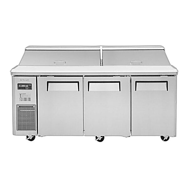 Turbo Air JST-72-N 71" 3 Door Side Mount Compressor Refrigerated Sandwich Prep Table - Donut-Equipment.com