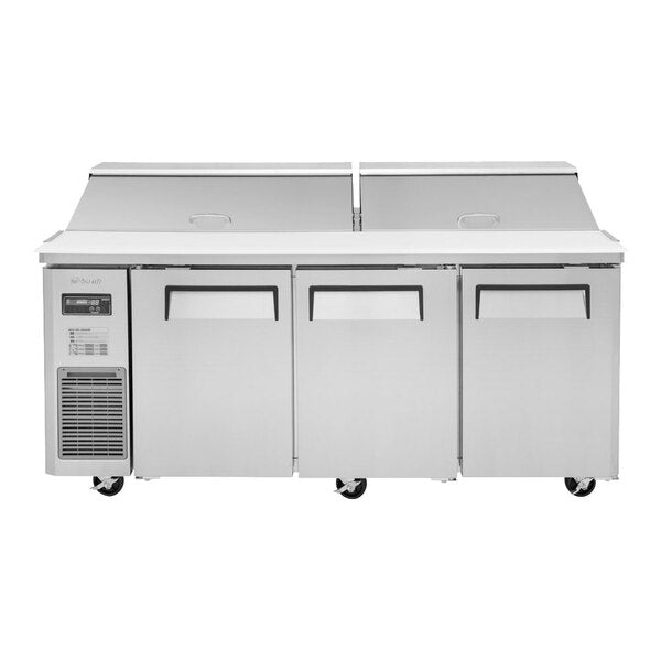 Turbo Air JST-72-N 71" 3 Door Side Mount Compressor Refrigerated Sandwich Prep Table - Donut-Equipment.com