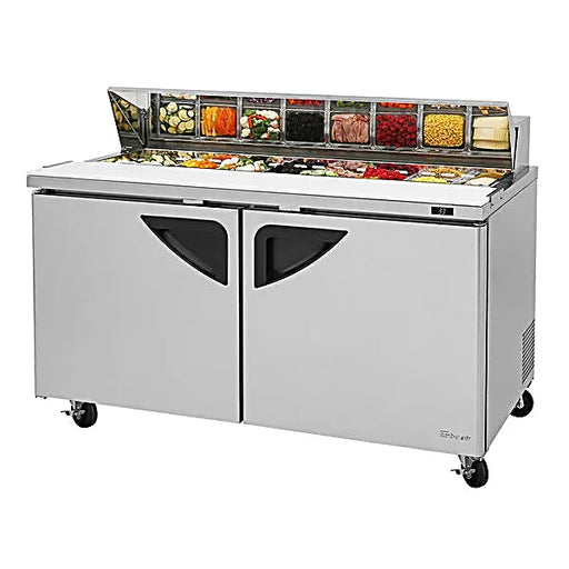 Turbo Air TST-60SD-N 60" Super Deluxe 2 Door Refrigerated Sandwich Prep Table - Donut-Equipment.com
