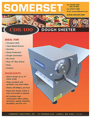 CDR- 100 Dough Sheeter / Single Pass- 10" Rollers - Bakery Wholesalers