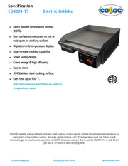 Cozoc Counter Electric Griddle - Bakery Wholesalers