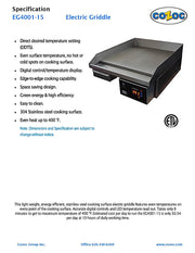 Cozoc Counter Electric Griddle - Bakery Wholesalers