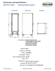 Cozoc HPC7011-C9F9 Heater/Proofer Cabinet, 1500 watts - Bakery Wholesalers