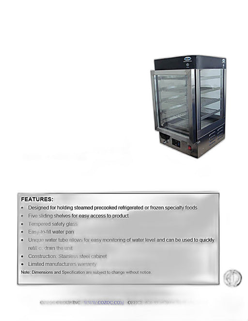 Steamer Heated Merchandiser Cabinet by Cozoc # PW5002-4-16 - Bakery Wholesalers