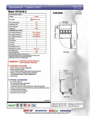Turbo Air PST-28-N (Left or Right Side Hinge) 1 Solid Door Sandwich/Salad Unit Front Breathing Airflow - Donut-Equipment.com