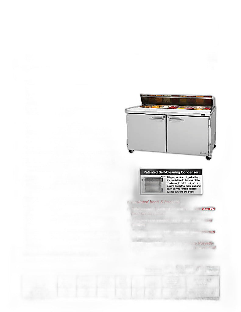 Turbo Air PST-60-N 60 1/4" PRO Series Sandwich/Salad Prep Table w/ Refrigerated Base, 115v - Donut-Equipment.com