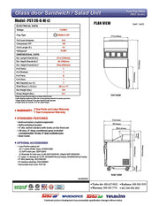 Turbo Air PST-28-G-N 27 1/2" PRO Glass Door Series Sandwich/Salad Prep Table w/ Refrigerated Base - Donut-Equipment.com