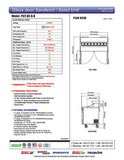 Turbo Air PST-60-G-N 60 1/4" PRO Glass Door Series Sandwich/Salad Prep Table w/ Refrigerated Base - Donut-Equipment.com