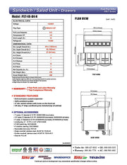 Turbo Air PST-48-D4-N 48 1/4" PRO Series Sandwich/Salad Prep Table w/ Refrigerated Base - Donut-Equipment.com
