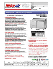 Turbo Air PST-60-D2R(L)-N 60 1/4" PRO Series Sandwich/Salad Prep Table w/ Refrigerated Base - Donut-Equipment.com