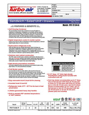 Turbo Air PST-72-D4-N 72 5/8" PRO Series Sandwich/Salad Prep Table w/ Refrigerated Base - Donut-Equipment.com