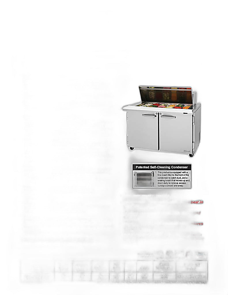 Turbo Air PST-48-18-N 48 1/4" PRO Series Mega Top Sandwich/Salad Prep Table w/ Refrigerated Base - Donut-Equipment.com
