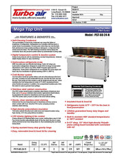 Turbo Air PST-60-24-N 60 1/4" PRO Series Mega Top Sandwich/Salad Prep Table w/ Refrigerated Base - Donut-Equipment.com