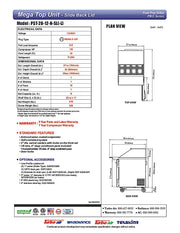 Turbo Air PST-28-12-N-SL 27 1/2" PRO Series Mega Top Sandwich/Salad Prep Table w/ Refrigerated Base - Donut-Equipment.com
