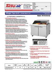 Turbo Air PST-48-18-N-SL 48 1/4" PRO Series Mega Top Sandwich/Salad Prep Table w/ Refrigerated Base - Donut-Equipment.com