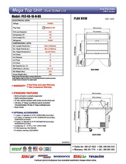 Turbo Air PST-48-18-N-DS 48 1/4" PRO Series Mega Top Dual Sided Sandwich/Salad Prep Table w/ Refrigerated Base - Donut-Equipment.com