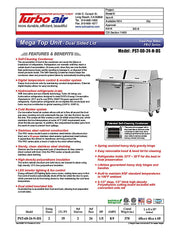 Turbo Air PST-60-24-N-DS 60 1/4" PRO Series Mega Top Dual Sided Sandwich/Salad Prep Table w/ Refrigerated Base - Donut-Equipment.com