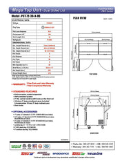 Turbo Air PST-72-30-N-DS 72 5/8" PRO Series Mega Top Dual Sided Sandwich/Salad Prep Table w/ Refrigerated Base - Donut-Equipment.com