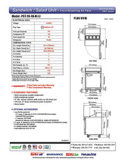 Turbo Air PST-28-FB-N 27 1/2" PRO Series Sandwich/Salad Prep Table w/ Refrigerated Base - Donut-Equipment.com