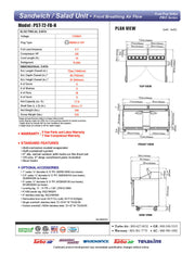 Turbo Air PST-72-FB-N 72 5/8" PRO Series Sandwich/Salad Prep Table w/ Refrigerated Base - Donut-Equipment.com