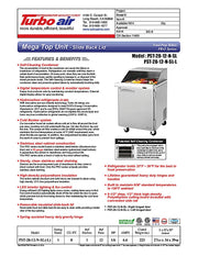 Turbo Air PST-28-12-FB-N(-L) " PRO Series Mega Top Sandwich/Salad Prep Table w/ Refrigerated Base - Donut-Equipment.com