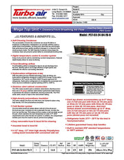Turbo Air PST-60-24-D4-FB-N PRO Series Mega Top Sandwich/Salad Prep Table Front Breathing Airflow - Donut-Equipment.com