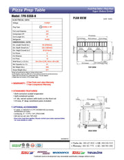 Turbo Air TPR-93SD-N 93" Super Deluxe Refrigerated Pizza Prep Table - Donut-Equipment.com