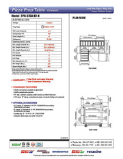 Turbo Air TPR-67SD-D2-N 67" Pizza Prep Table with 1 Door and 2 Drawers - Donut-Equipment.com