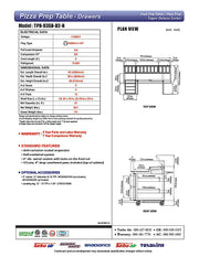 Turbo Air TPR-93SD-D2-N 93" Pizza Prep Table with 2 Doors and 2 Drawers - Donut-Equipment.com