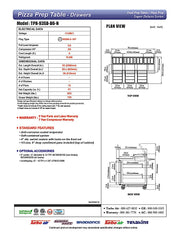Turbo Air TPR-93SD-D6-N 93" 6 Drawer Pizza Prep Table - Donut-Equipment.com