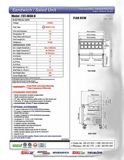 Turbo Air TST-48SD-N 48" Super Deluxe 2 Door Refrigerated Sandwich Prep Table - Donut-Equipment.com