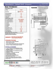 Turbo Air TST-60SD-D2-N 60" 1 Door 2 Drawer Refrigerated Sandwich Prep Table - Donut-Equipment.com