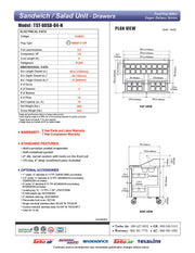 Turbo Air TST-60SD-D4-N 60" 4 Drawer Refrigerated Sandwich Prep Table - Donut-Equipment.com