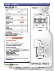 Turbo Air TST-60SD-24-N 60" 2 Door Mega Top Refrigerated Sandwich Prep Table - Donut-Equipment.com
