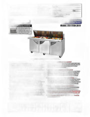 Turbo Air TST-72SD-30-N 73" Super Deluxe 3 Door Mega Top Refrigerated Sandwich Prep Table - Donut-Equipment.com