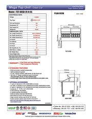 Turbo Air Super Deluxe TST-60SD-24-N-CL 60" 2 Door Refrigerated Mega Top Sandwich Prep Table with Clear Lid - Donut-Equipment.com