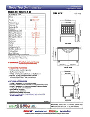 Turbo Air TST-48SD-18-N-GL 48" 2 Door Mega Top Hinged Glass Lid Refrigerated Sandwich Prep Table - Donut-Equipment.com