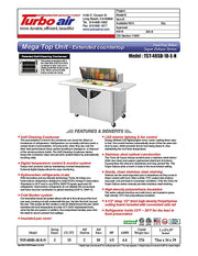 Turbo Air TST-48SD-18-E-N 72 5/8" Super Deluxe Mega Top Sandwich/Salad Prep Table w/ Refrigerated Base - Donut-Equipment.com