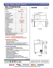 Turbo Air Super Deluxe TST-60SD-08S-N-LW 60" 2 Door Refrigerated Sandwich Prep Table with Left Work Station - Donut-Equipment.com