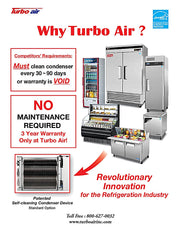 Turbo Air TGM-7SDB-N6 25" Black Super Deluxe Countertop Refrigerator w/ Glass Swing Door – Front Access, LED Lighting, 115v - Donut-Equipment.com