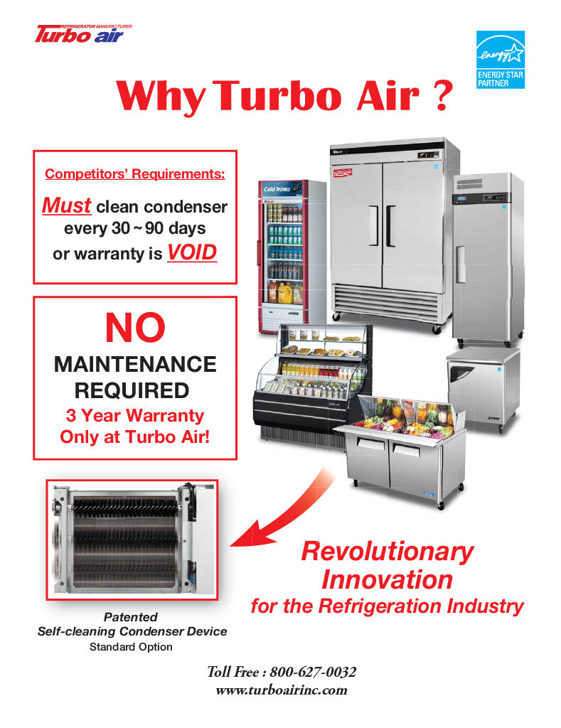 Turbo Air MUF-36-N 36 1/4" W Undercounter Freezer w/ 1 Section & 2 Solid Doors - Donut-Equipment.com
