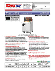 Turbo Air TST-28SD-12-FB-N 27 1/2" Super Deluxe Mega Top Sandwich/Salad Prep Table - Donut-Equipment.com