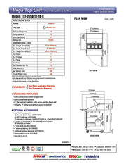 Turbo Air TST-28SD-12-FB-N 27 1/2" Super Deluxe Mega Top Sandwich/Salad Prep Table - Donut-Equipment.com