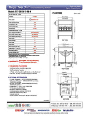Turbo Air TST-36SD-15-FB-N 36-1/4"  Super Deluxe Mega Top Sandwich/Salad Prep Table - Donut-Equipment.com