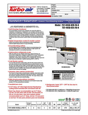 Turbo Air TST-48SD-D2R(L)-FB-N 48 1/4" Super Deluxe Mega Top Sandwich/Salad Prep Table - Donut-Equipment.com