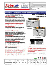 Turbo Air TST-60SD-D2R(L)-FB-N Super Deluxe 60" Sandwich/Salad Prep Table with Drawers and Hinged Door - Donut-Equipment.com